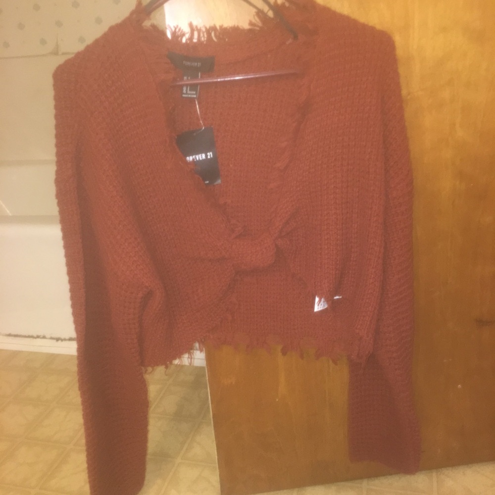 Cropped red sweater
